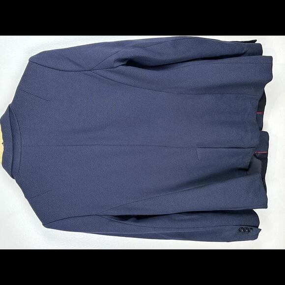 Banana Republic Navy and White Dotted Button Front Blazer SIZE 12 - Picture 5 of 7